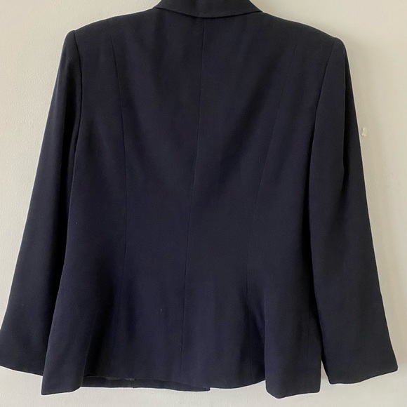 Vintage KASPER A.S.L Petite Navy Button Front Blazer Excellent Cond!! size 14P - Picture 3 of 6